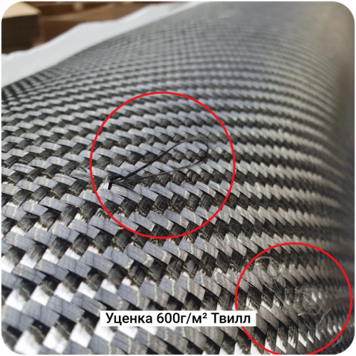 !Уценка: Углеродная ткань 600г/м² Саржа/Twill, 1000мм #