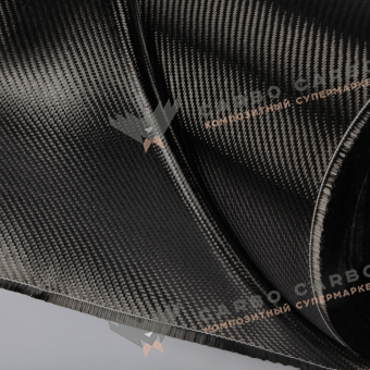 Углеродная ткань 200г/м² Саржа/Twill 3К, стабилизированная эпоксидным напылением, 1250мм #7077