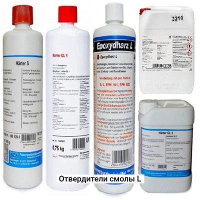 Отвердители S, L, LT, GL1, GL2, CL, W300 смолы L, 1кг